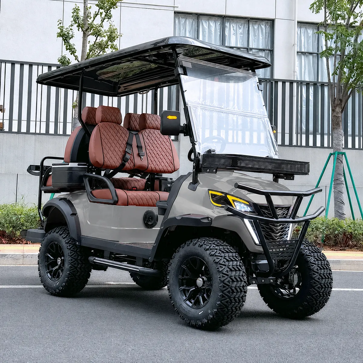 Graphite grey four seater electric golf cart